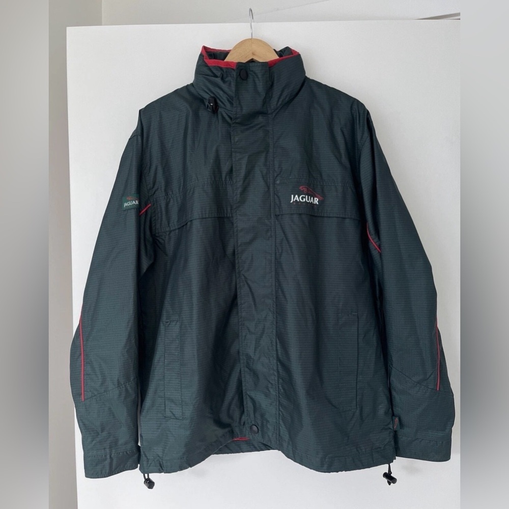 Vintage F1 Jaguar Racing Green Wind Breaker/Rain Lightweight Jacket Adult Size M